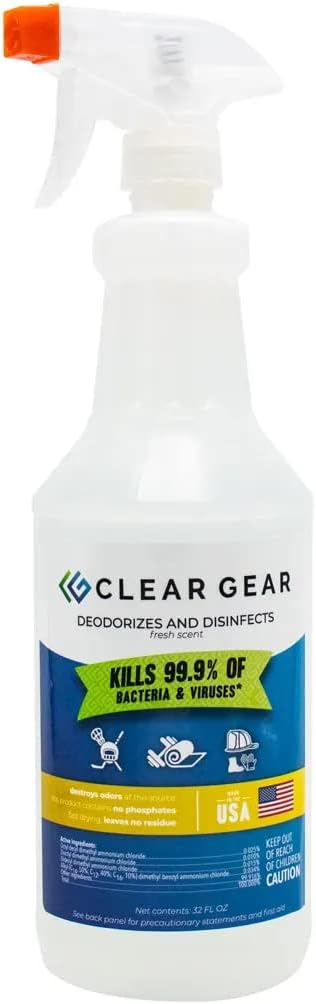 Disinfectant Cleaner, and Deodorizer For Sports Equipment, Gyms, and Fitness Centers – EPA-Registered, Hospital Grade, Made in USA – 1-Pack of 32 Oz Bottle Disinfecting Spray