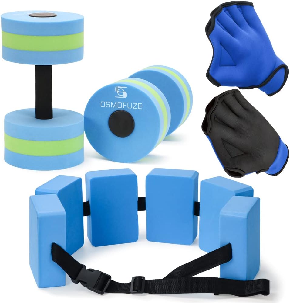 Water Dumbbells Set, Water Aerobics Exercise Foam Dumbbells Weight Pool Resistance Water Fitness Equipment for Weight Loss