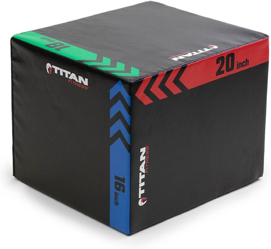 Titan Fitness Heavy Foam Plyometric Box – Pro-Duty HIIT Exercise Foam Plyo Step-Up, Box Squat, Home Garage Gym Training, Youth & Regular Sizes