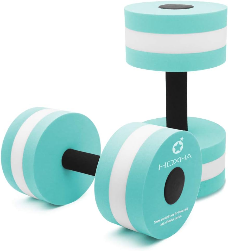 Aquatic Exercise Dumbell Set of 2 – Water Aerobic Exercise Foam Dumbbells Pool Resistance Fitness Equipment for Weight Loss