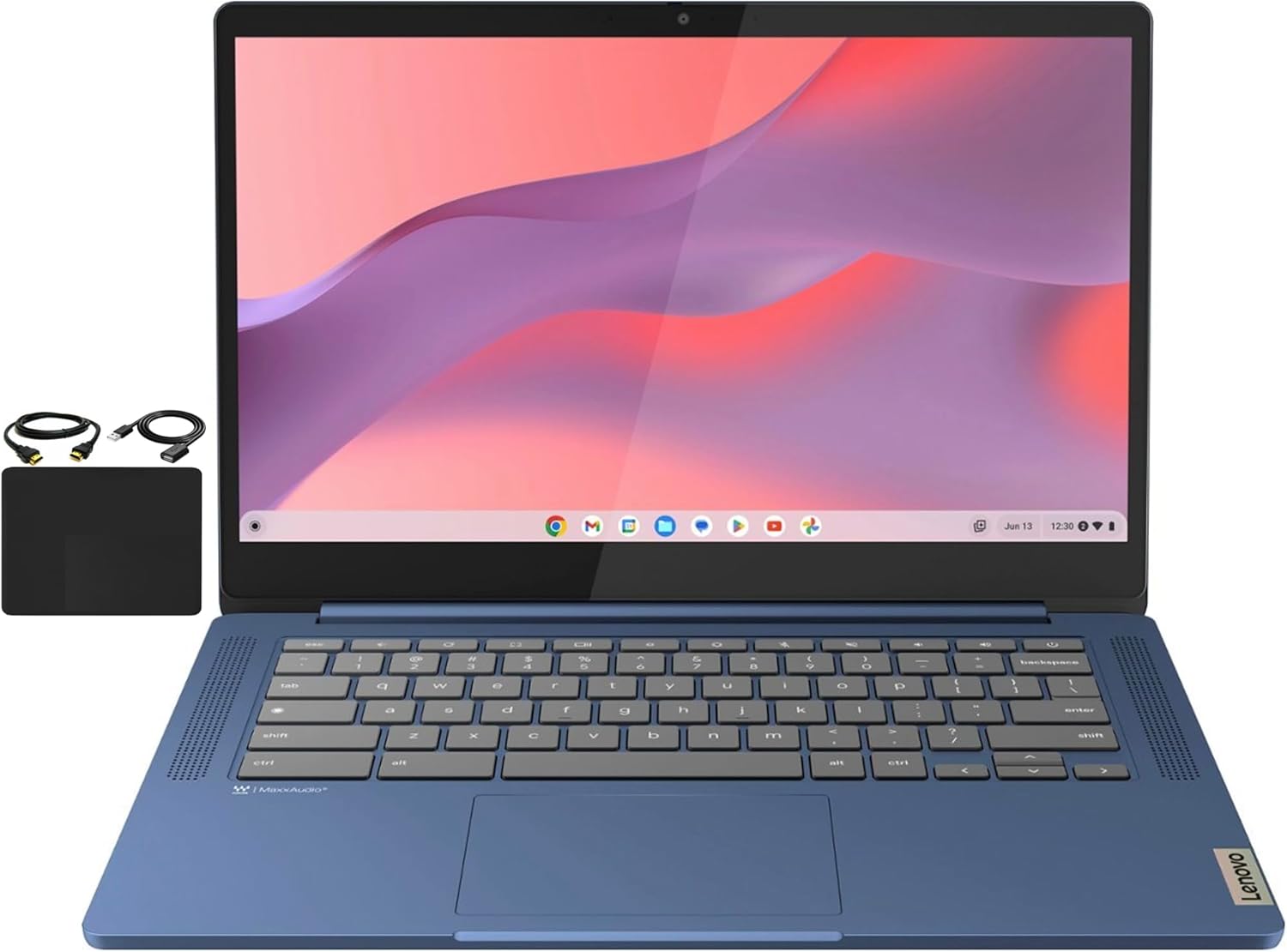 Lenovo Flagship Chromebook, 14” FHD Touchscreen Slim Thin Light Laptop Computer, 8-Core MediaTek Kompanio 520 Processor, 4GB RAM, 64GB eMMC, WiFi 6,Chrome OS, Abyss Blue