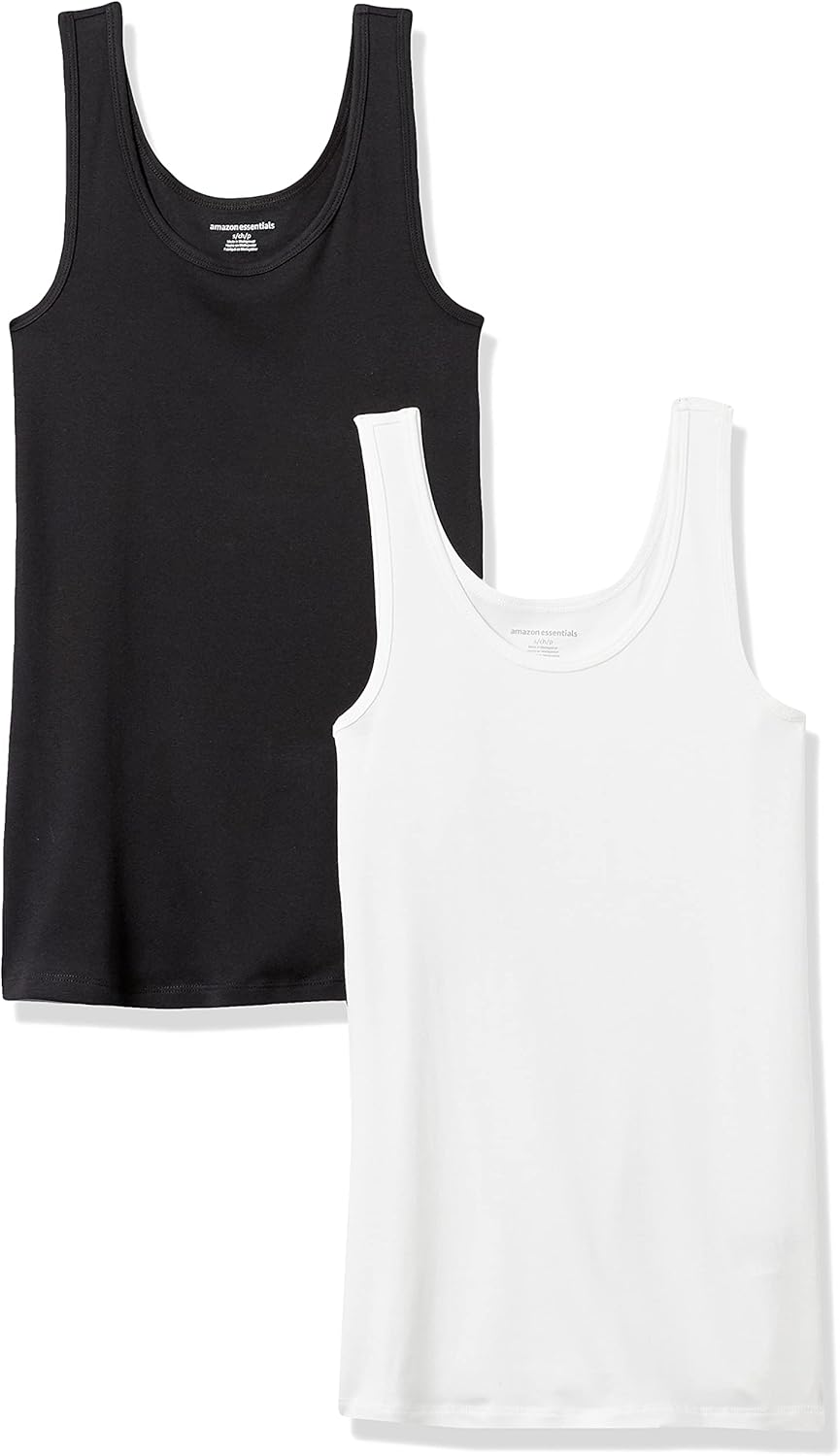 Amazon Essentials Women’s Slim-Fit Tank Top, Pack of 2