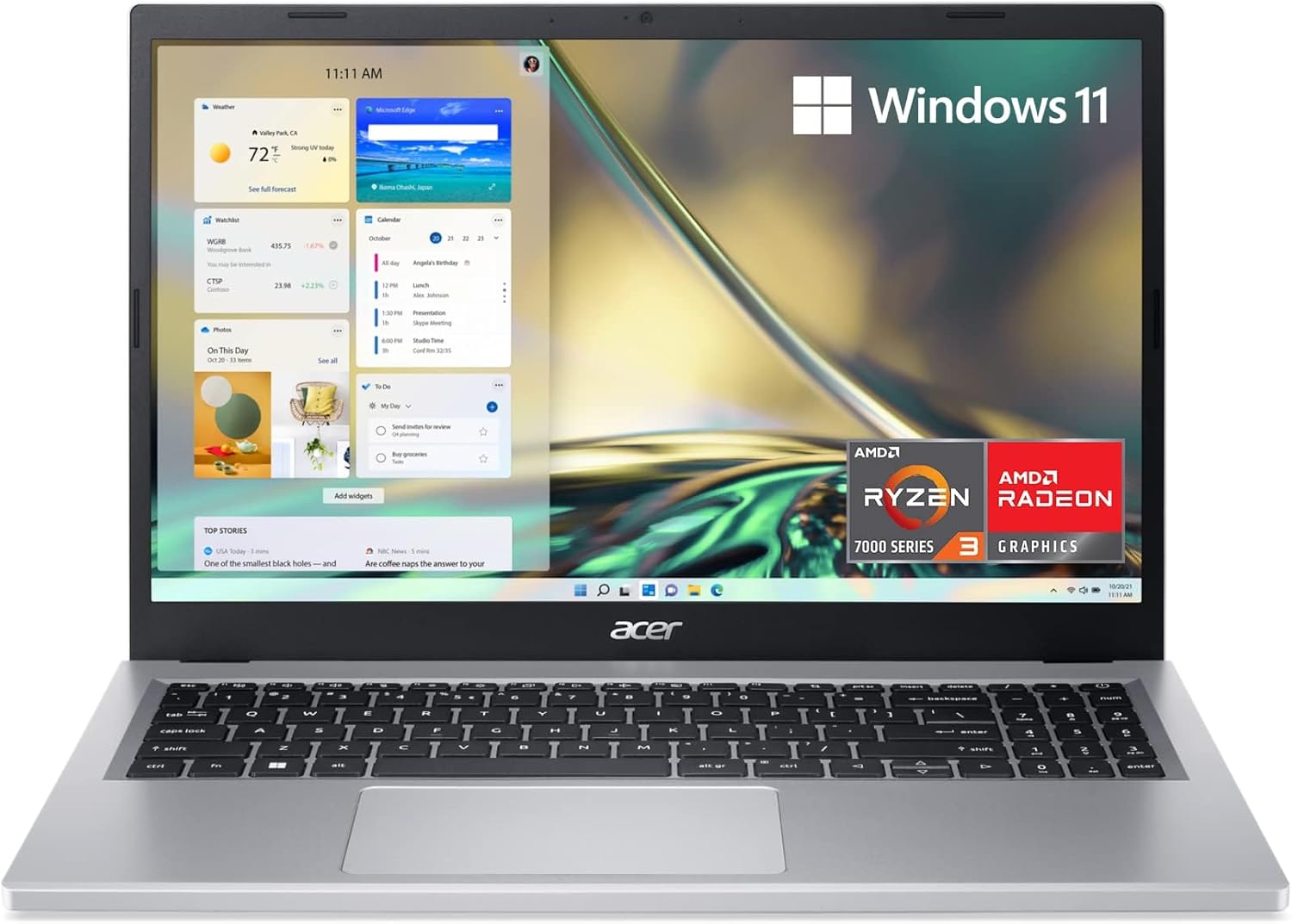 Acer Aspire 3 A315-24P-R7VH Slim Laptop | 15.6″ Full HD | AMD Ryzen 3 7320U Quad-Core | AMD Radeon Graphics | 8GB LPDDR5 | 128GB NVMe SSD | Wi-Fi 6 | Windows 11 Home