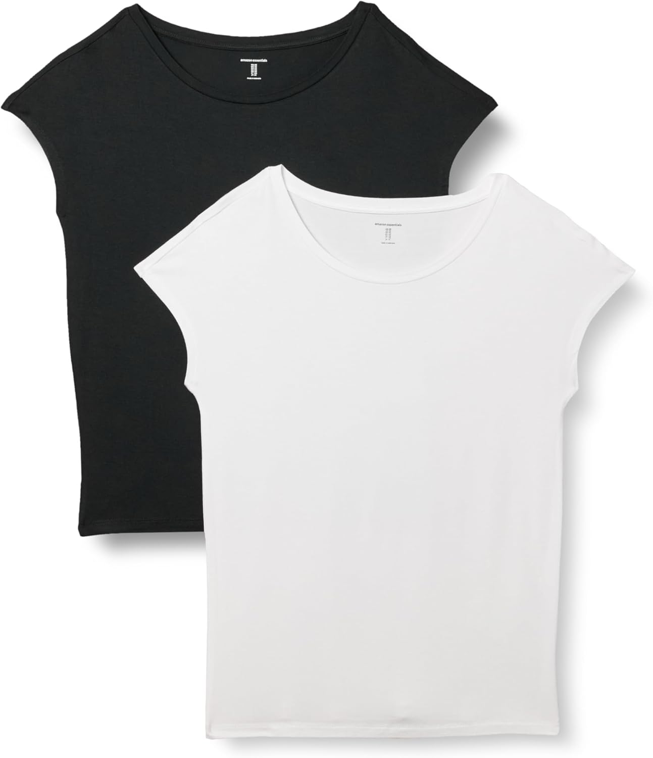 Amazon Essentials Women’s Jersey Regular-Fit Short-Sleeve Boat-Neck T-Shirt, Pack of 2