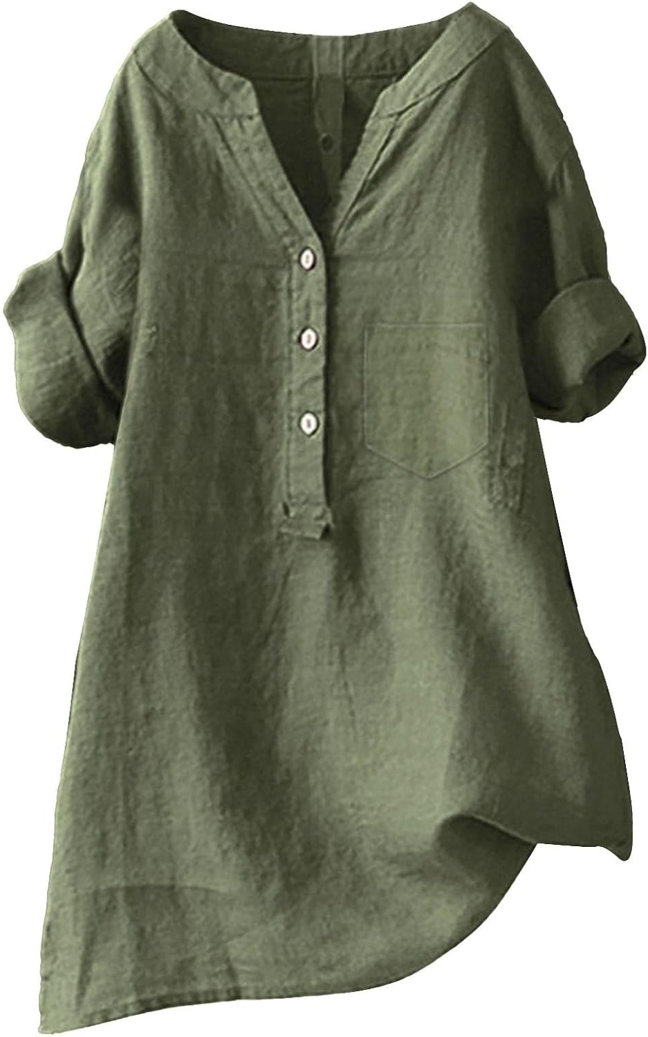Boho Linen Shirts for Women 2025 Gauze Short Sleeve V Neck Button Loose Fit Blouses Vacation Dress Casual Tunic Tops