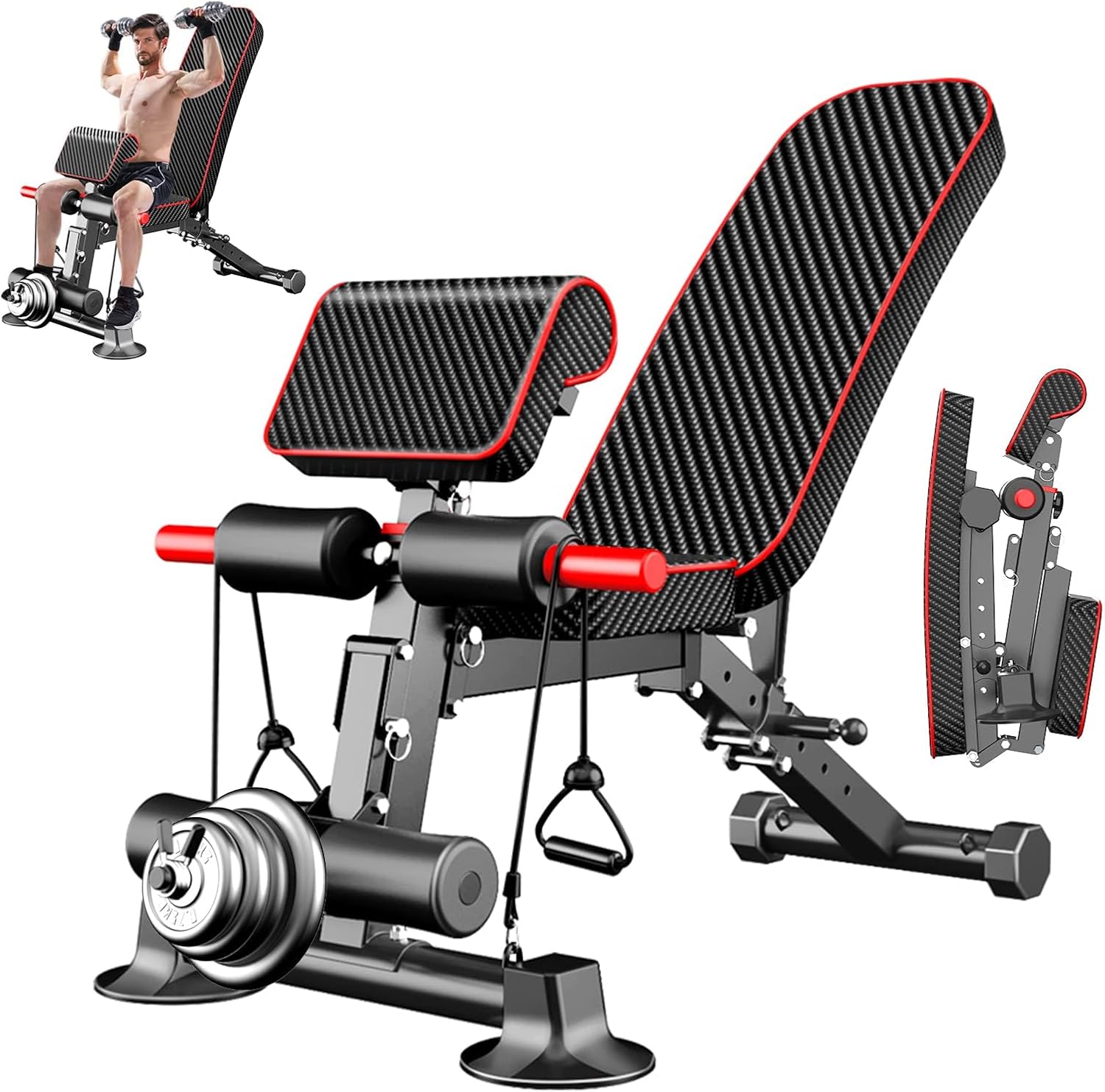 Adjustable Weight Bench – Utility workout Benches for Exercise, Free Installation Design for Portable Fitness Strength Training Equipment at Home Gym
