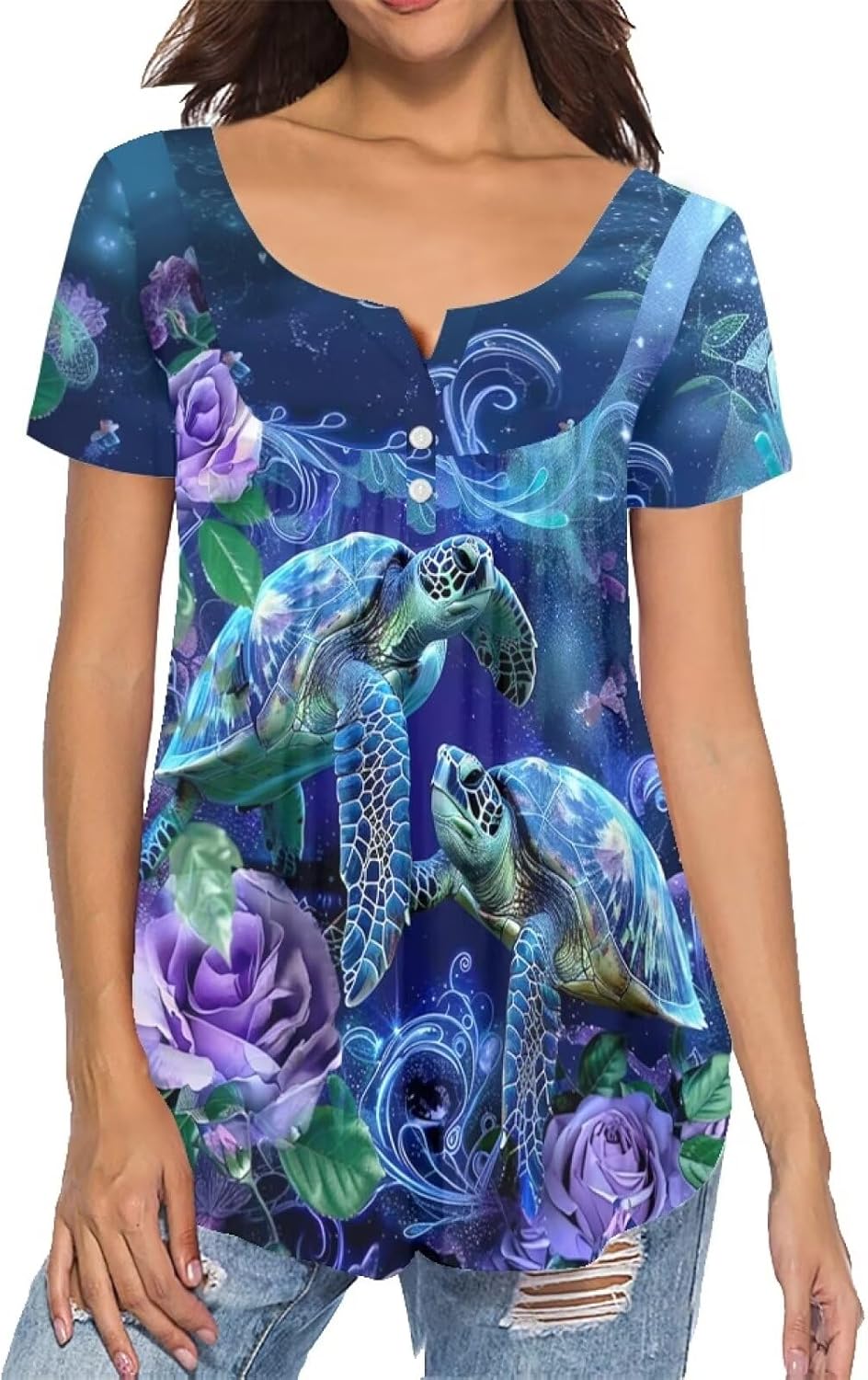 Showudesigns Womens Tops S-4XL Teen Girls Short Sleeves Top Casual Clothes