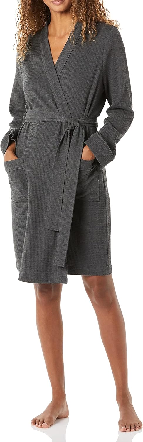 Amazon Essentials Women’s Lightweight Waffle Mid-Length Robe (Available in Plus Size)