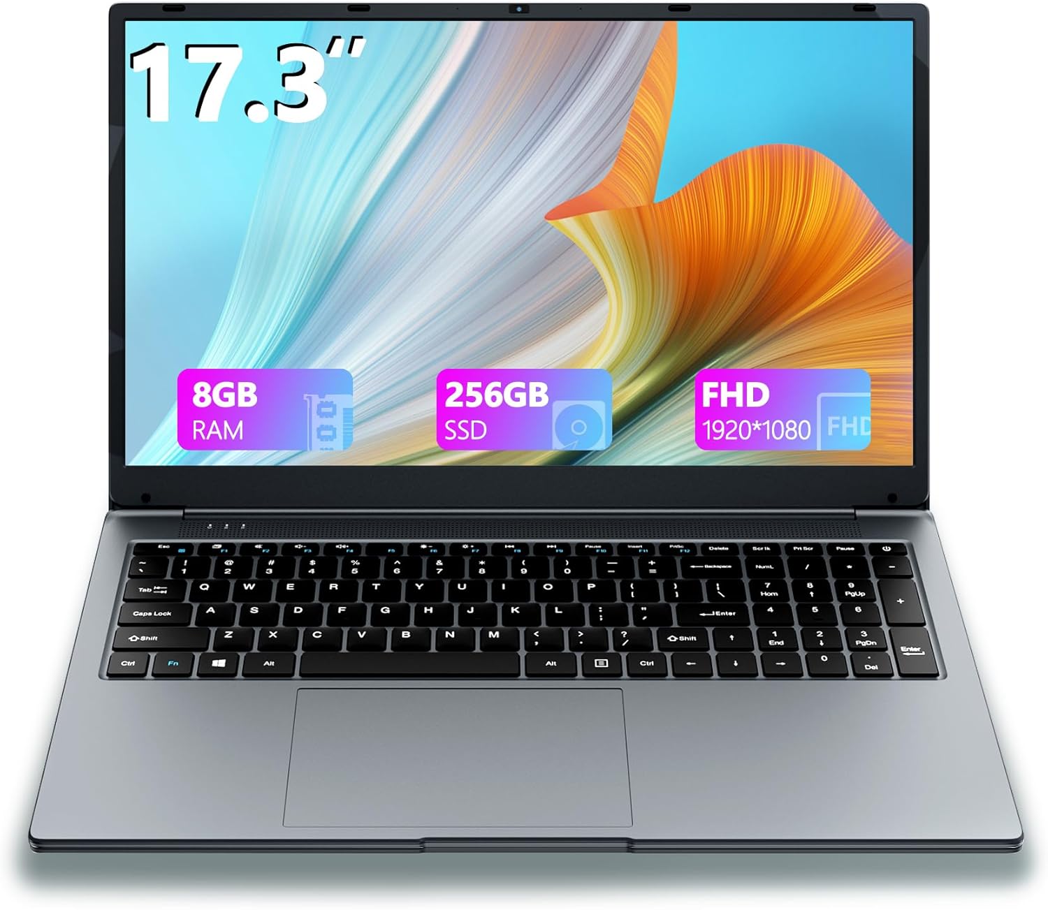 17 Inch Laptop, Laptop Computer, Win 11,8GB RAM 256GB SSD, Celeron Quad-Core Processor(Up to 2.9GHz),IPS Full HD Display with, Type-C, Wi-Fi, USB3.0 (17 inch-256G)