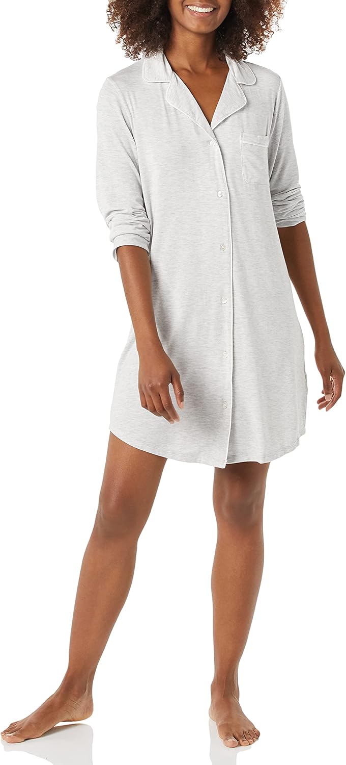 Amazon Essentials Women’s Piped Nightshirt (Available in Plus Size)