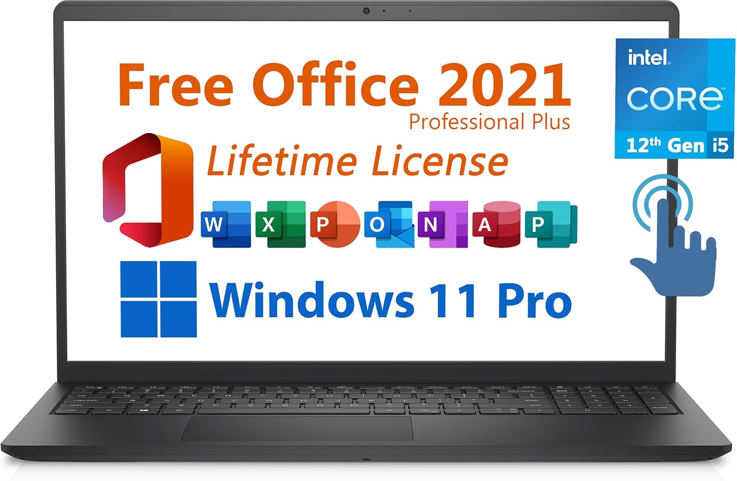 Dell 2024 Inspiron 15 Business Laptop, Free Microsoft Office 2021 with Lifetime License, 15.6″” Touchscreen FHD, Intel 10-Core i5-1235U, 32GB DDR4 RAM, 1TB PCIe SSD, Windows 11 Pro, Black, 3520I512T