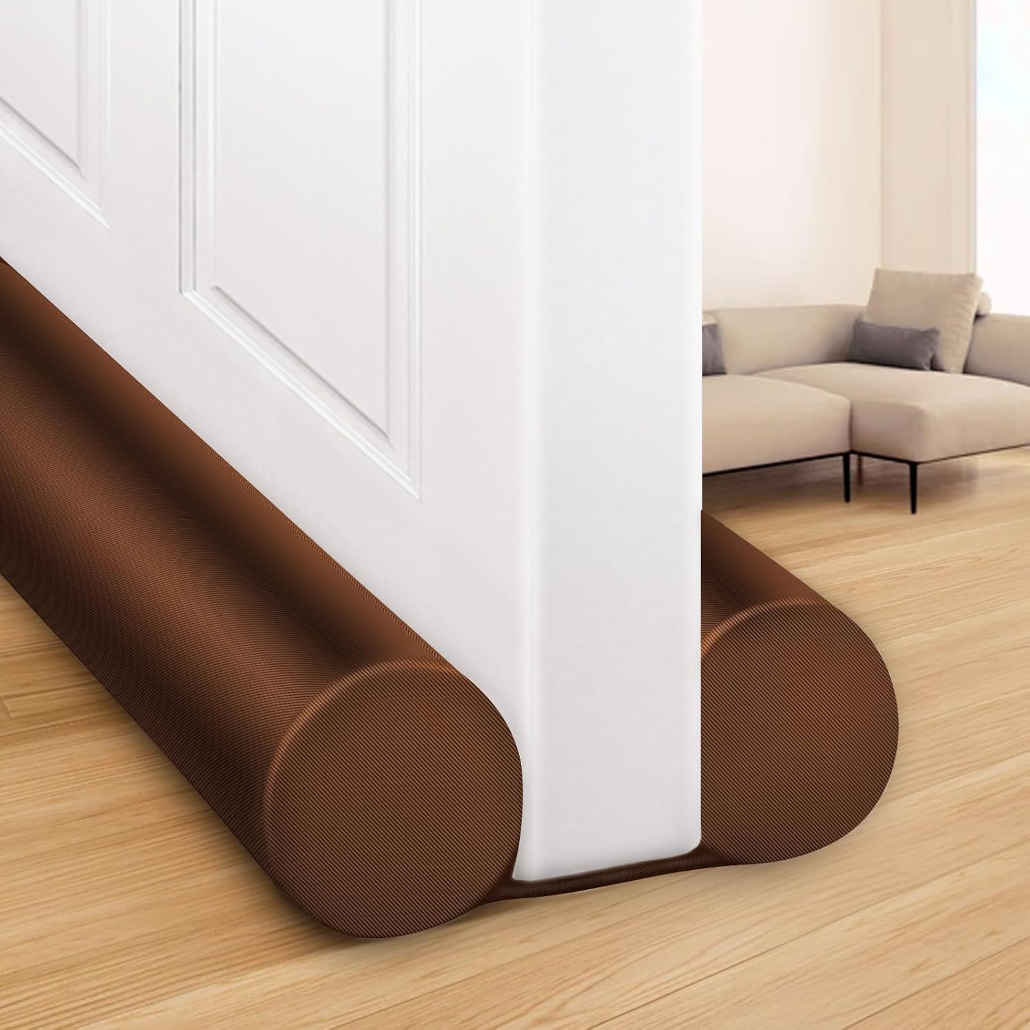 MAXTID 32″ Door Draft Stopper Brown Home Essentials for New Home Door Stoppers for Bottom of Door Under Door Weather Stripping Large Door Draft Blocker
