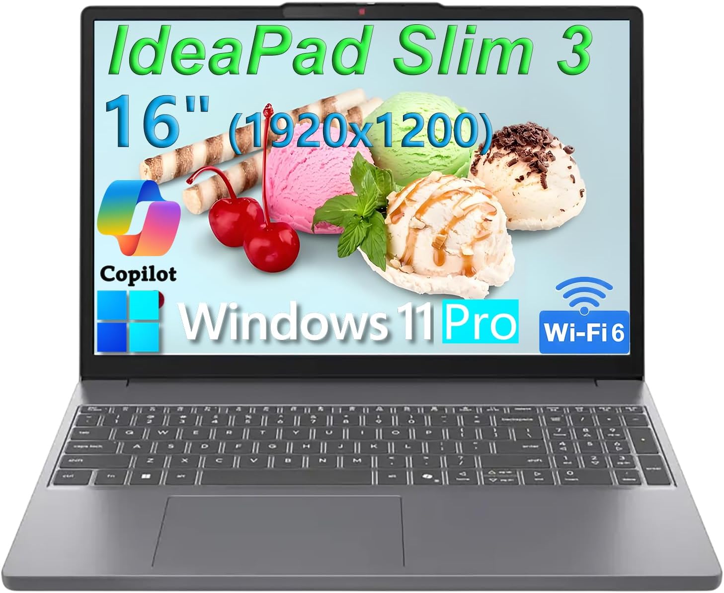 Lenovo Laptop Computer for Home Student Business, IdeaPad Slim 3, Intel i7-13620H (Beat Ultra 7 255U), 16GB DDR5 RAM, 256GB PCIe SSD, 16″ FHD+, WiFi 6, Type-C, HDMI, Luna Grey, Windows 11 Pro, Wendbo