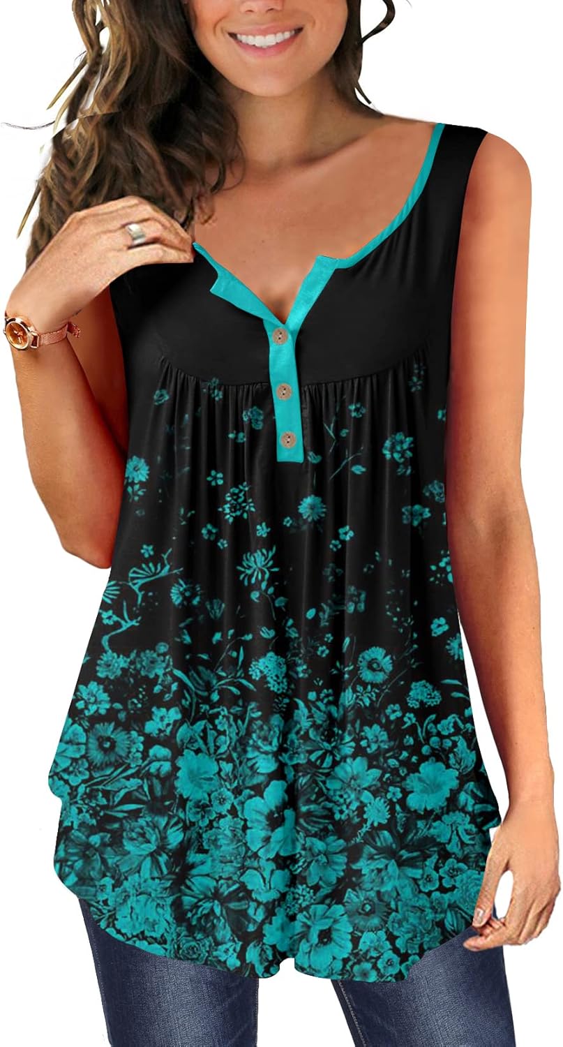 Ulovmi Plus Size Tank Top for Women Sleeveless Tunic Tops to Wear with Leggings