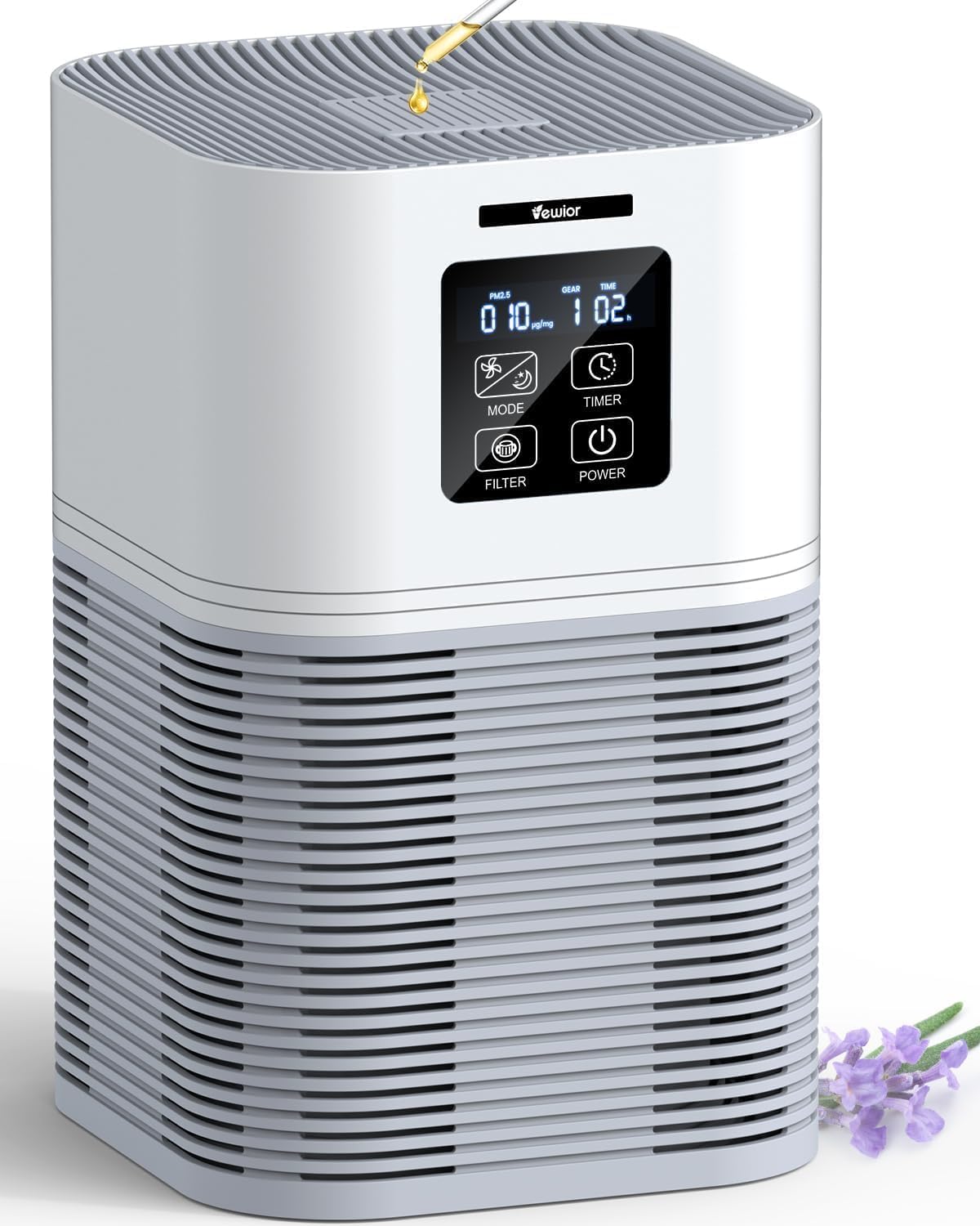 VEWIOR Air Purifiers for Home, Air Purifiers for Large Room up to 1200 Sq.ft, H13 True Air Filter with Fragrance Sponge 6 Timers Quiet Air Cleaner for Pet Dander Wildfire