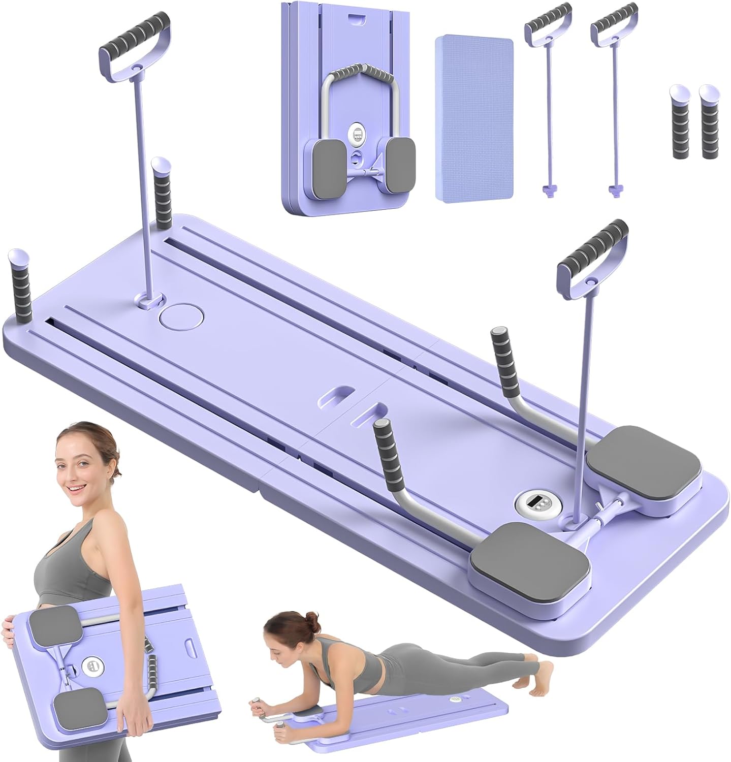 JANUA Pilates Board – Pilates Reformer Set, Multi-Purpose Foldable Pilates Reformer Board for Home, 5 in 1 Pilates Sliding Board