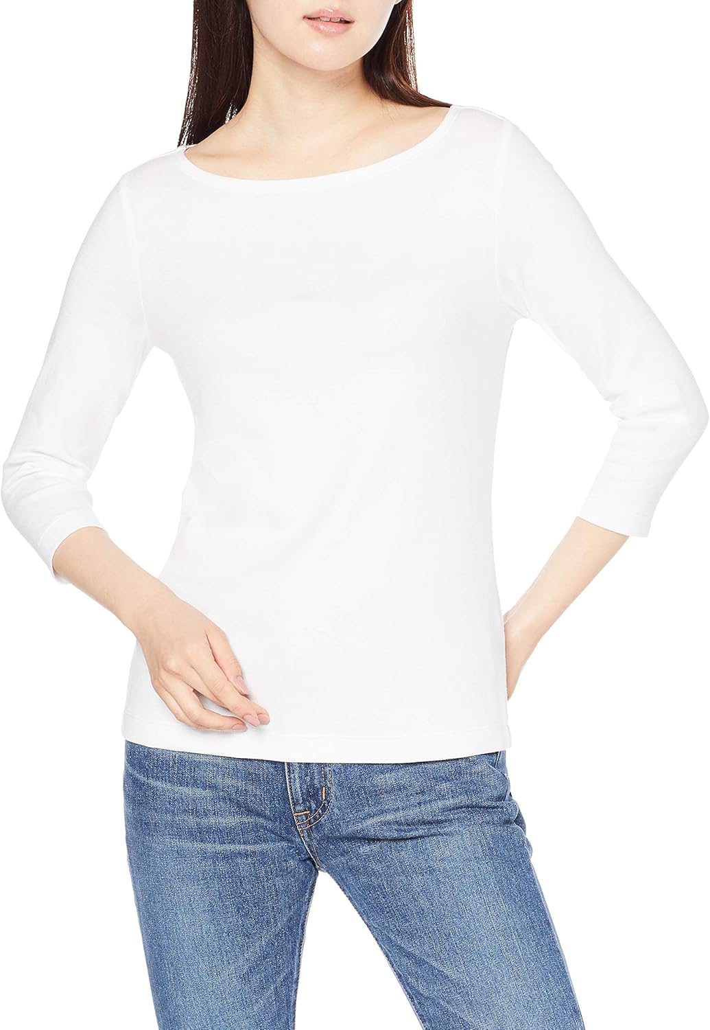 Amazon Essentials Women’s Slim-Fit 3/4 Sleeve Boat Neck T-Shirt