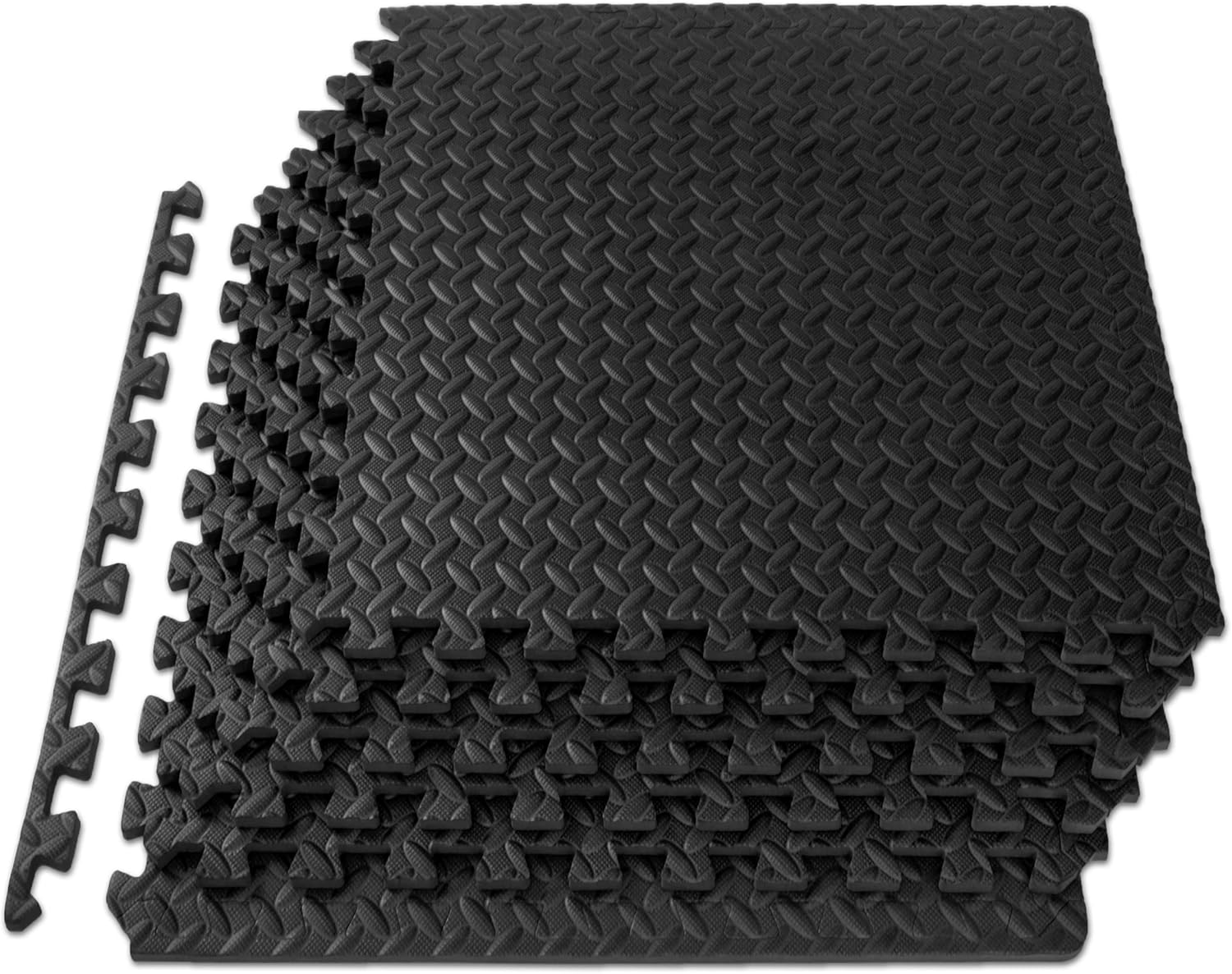 ProsourceFit Puzzle Exercise Mat ½ in, EVA Interlocking Foam Floor Tiles for Home Gym, Mat for Home Workout Equipment, Floor Padding for Kids, Brown, 24 in x 24 in x ½ in, 24 Sq Ft – 6 Tiles