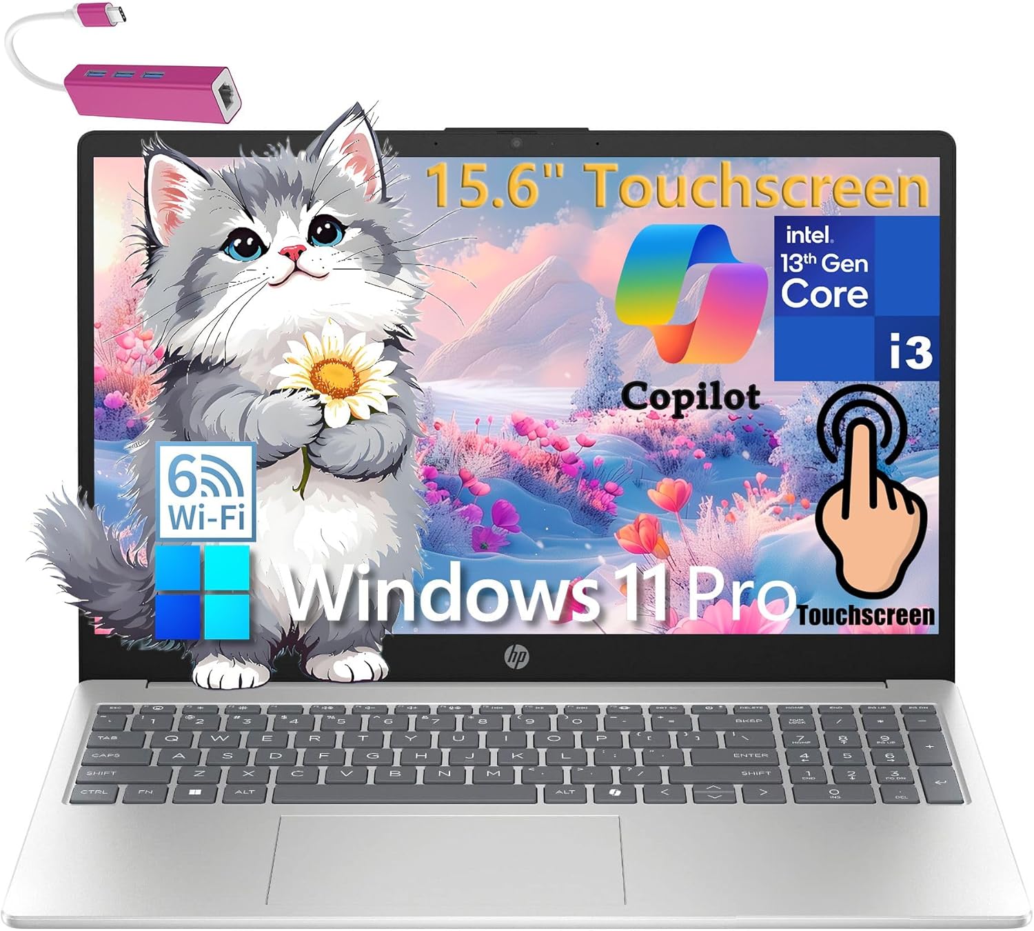 HP Laptop Computer Touchscreen for Student Study & Business, 32GB RAM, 1TB PCIe SSD, 15.6″, HDMI, WiFi 6, Type-C, Bluetooth 5.3, Windows 11 Pro, Intel Core (Beat i5-1155G7), BEF-ectoy Hub