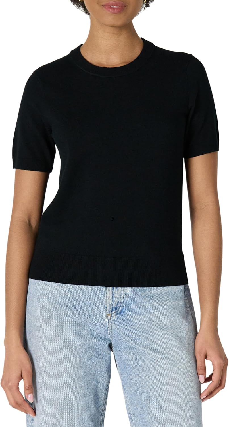Amazon Essentials Women’s Regular-Fit Short Sleeve Pullover Sweater Top