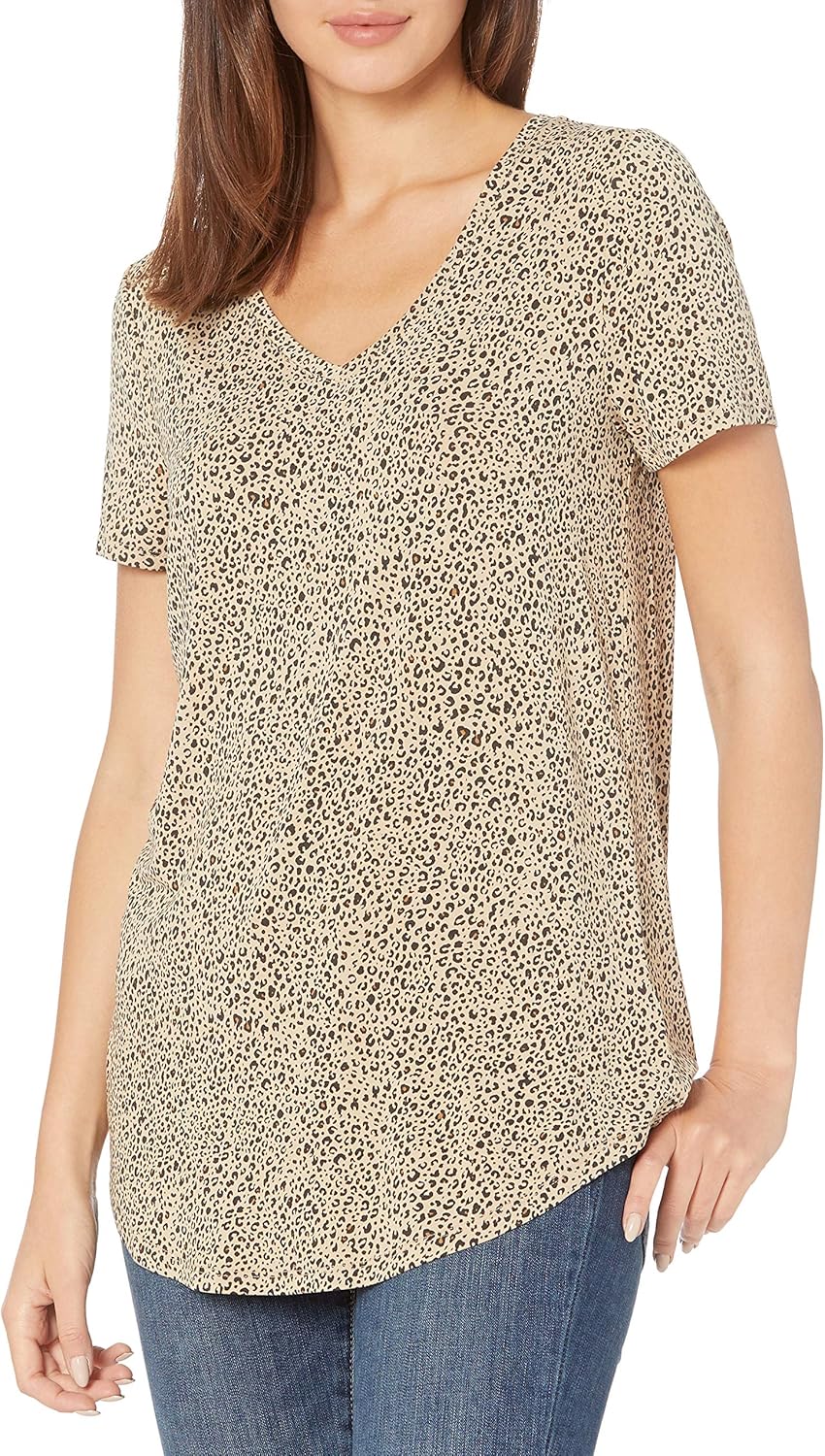 Amazon Essentials Women’s Relaxed-Fit Short-Sleeve V-Neck Tunic (Available in Plus Size), Multipacks