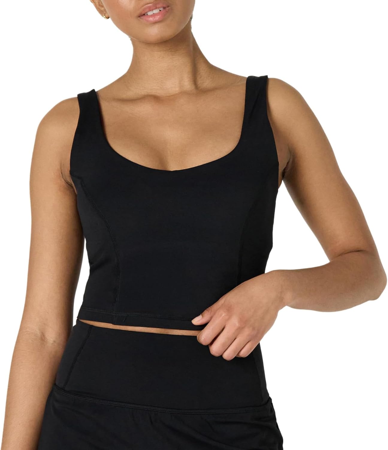 Amazon Essentials Women’s Active FormFlex Buttery Soft Light Support Crop Tank with Bra