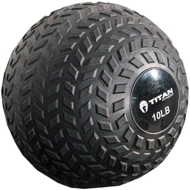 Titan Fitness Rubber Tread Slam Ball, Dead Bounce, Weight Workout – Throw, Catch, Slam, Twist