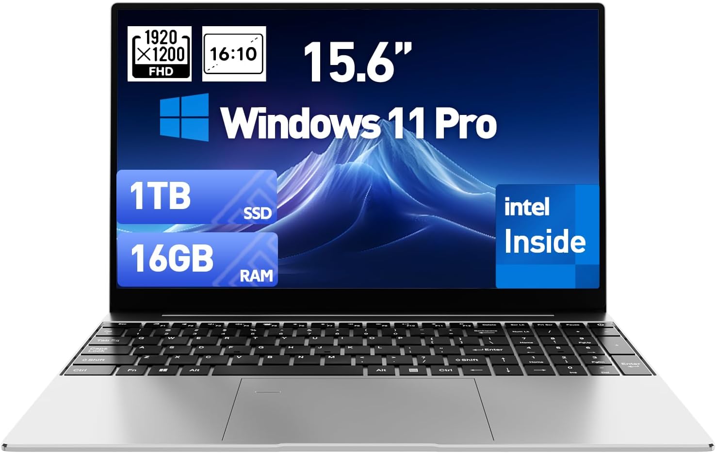 2025 Latest Laptop 15.6” Compatible with Windows 11, 16GB RAM 1TB SSD, Quad Core Processor N5095(up to 2.9GHz), 1080P Full HD Display, Backlit Keyboard, Webcam, USB3.2 Gen1, Mini-HDMI, WiFi5, BT5