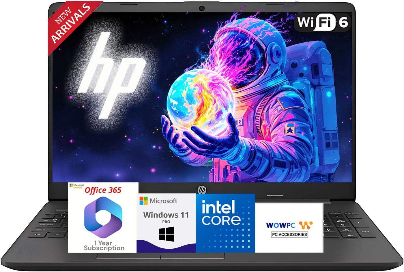 HP New Business Laptop with Microsoft Office 365, Intel Powerful Processor, 15.6″ FHD LED Display, 16GB RAM, 512GB SSD, Ethernet RJ-45, Ultra Quiet Design, Long Battery Life, Windows 11 Pro, WOWPC USB