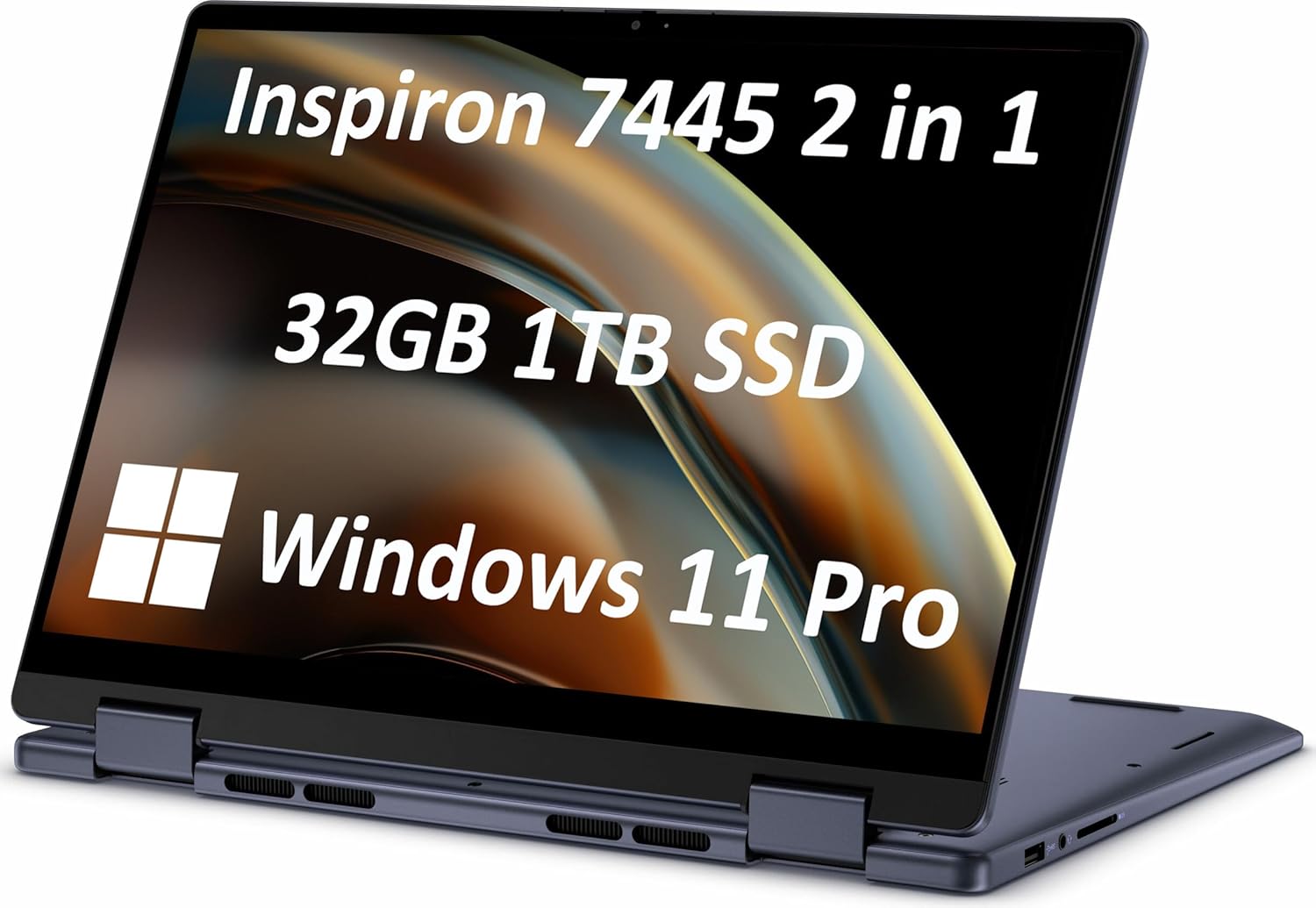 Dell Inspiron 14 2-in-1 Touchscreen Laptop (14″ FHD+ IPS, 32GB DDR5 RAM, 1TB SSD, AMD Ryzen 5 8640HS (> intel i7-1255U)) For Business, Students, FP, Backlit, FHD Webcam, Inspiron 7445, Win 11 Pro