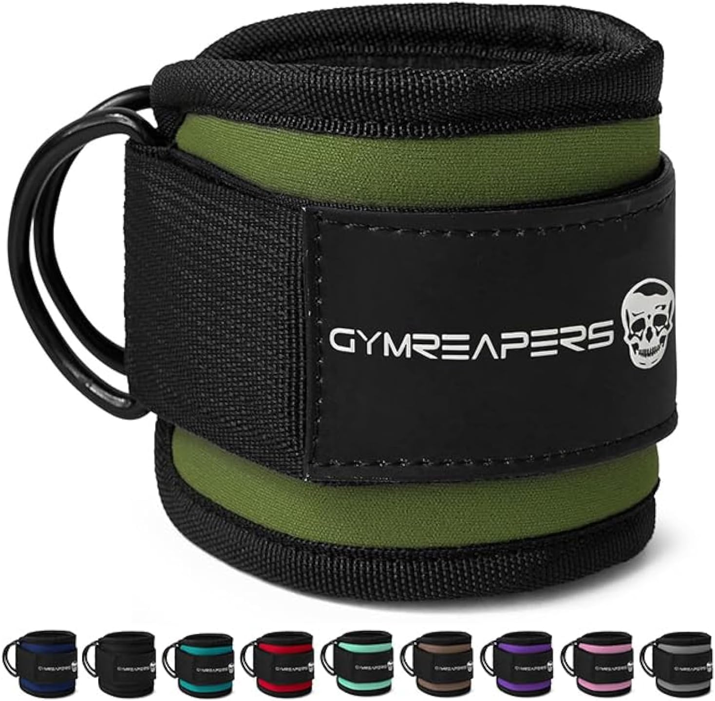 Gymreapers Ankle Straps (Pair) For Cable Machine Kickbacks, Glute Workouts, Lower Body Exercises – Adjustable Leg Straps with Neoprene Padding