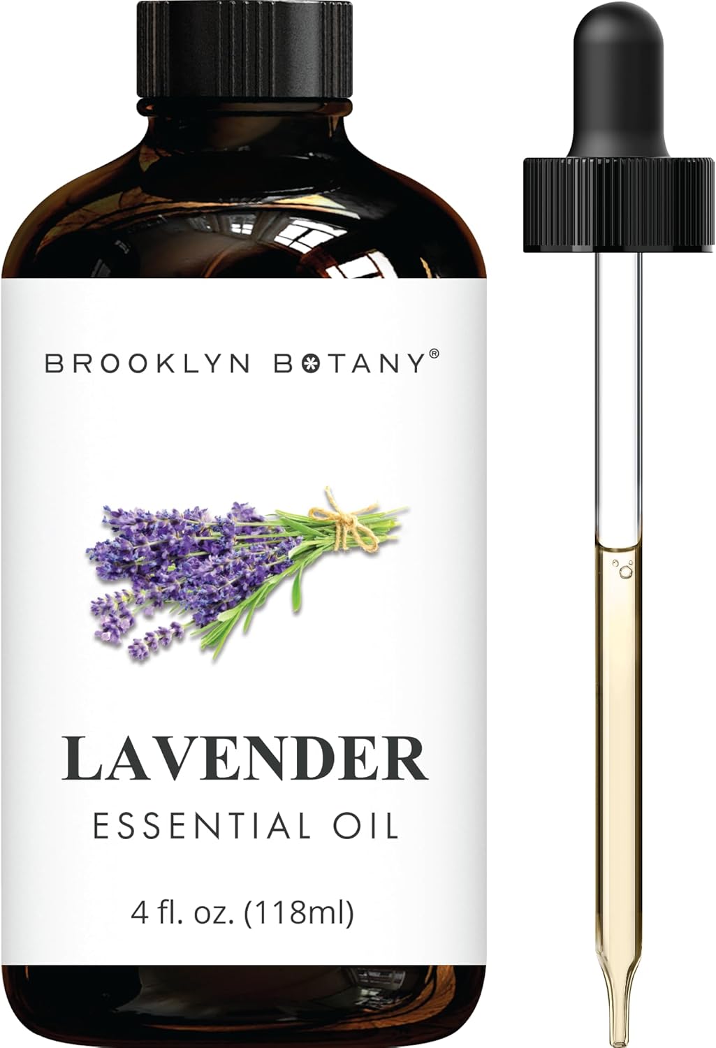 Brooklyn Botany Lavender Essential Oil – Huge 4 Fl Oz – 100% Pure and Natural – Premium Grade with Dropper – for Aromatherapy and Diffuser