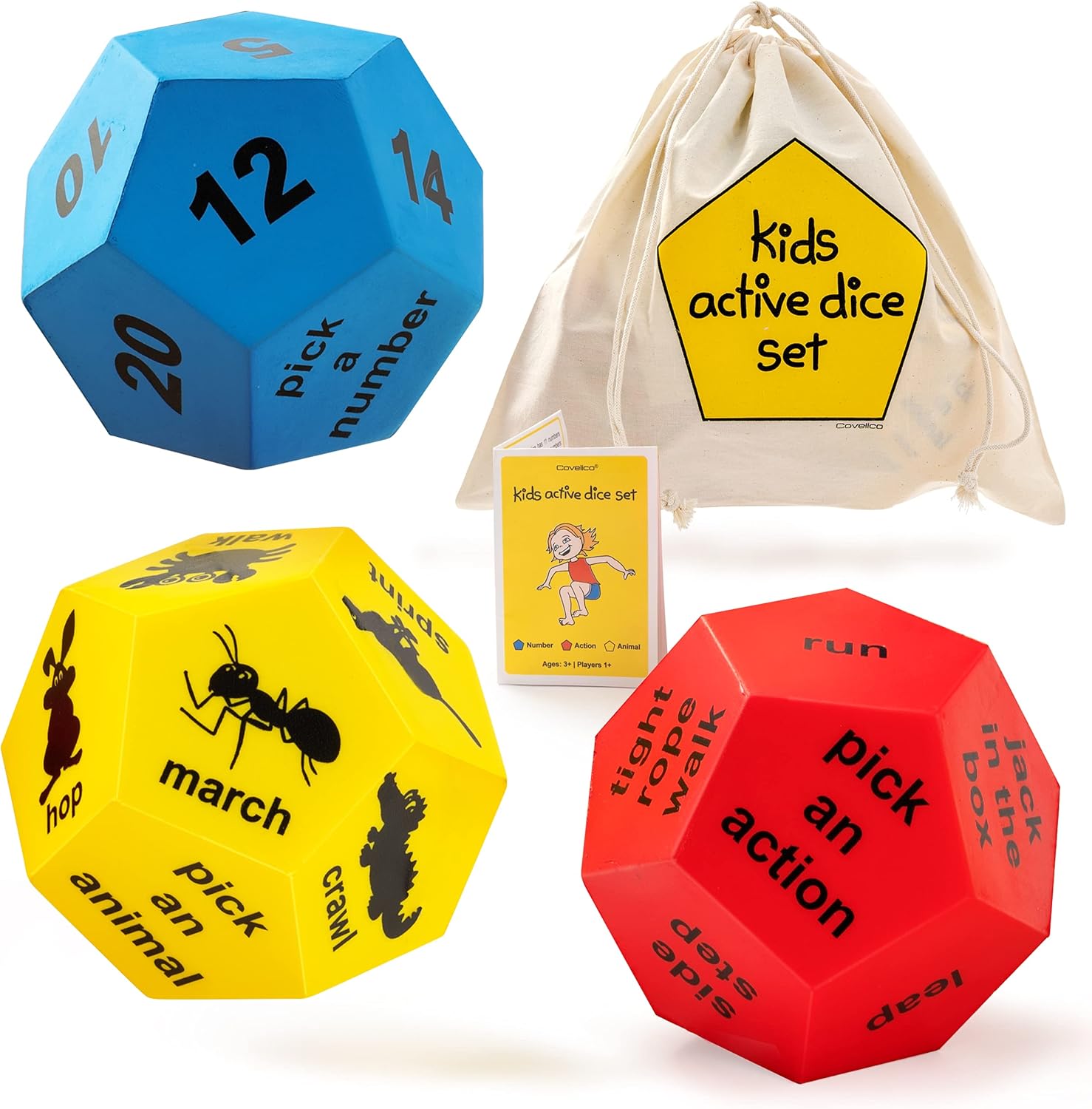 Exercise Dice for Kids – PE Equipment for Elementary School, Indoor Recess Games & Outdoor Kid Exercise Equipment – Fitness Dice Games, Gross Motor Toys for Playground Equipment for Schools