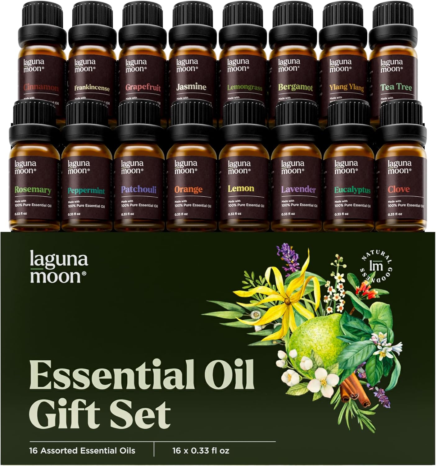 Essential Oils Set – 16 Pcs Premium Grade Home Essentials Oils – for Diffusers, Fragrance, Scents for Candle Making – Natural Aromatherapy Oils for Cars & Home Products, Room Sprays